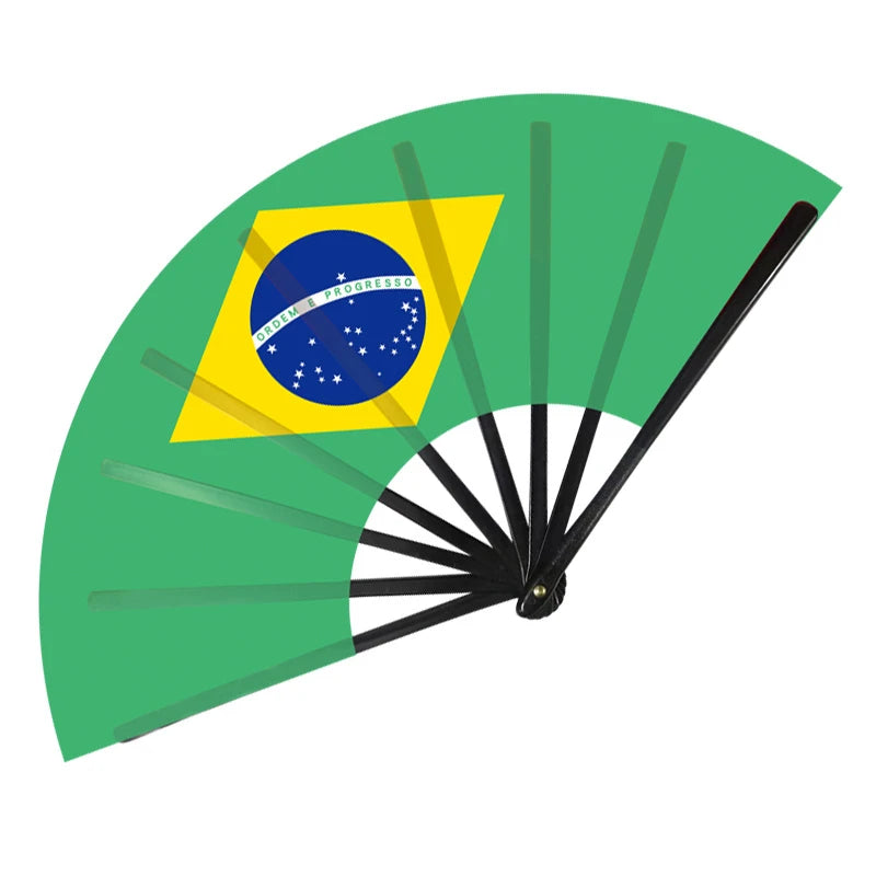 22cm Folding Hand Fan South America 8 Country Flags