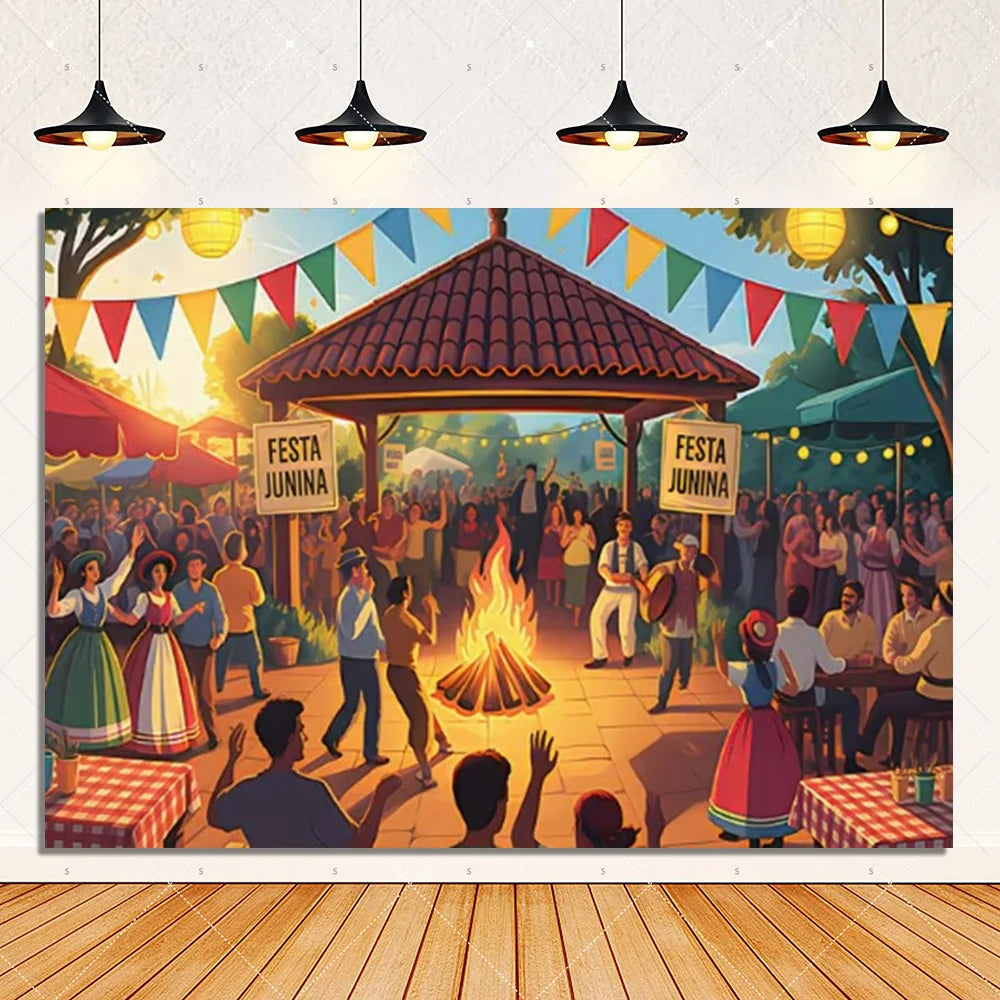 Brazil June Festival Theme Party Decoration Background Banner