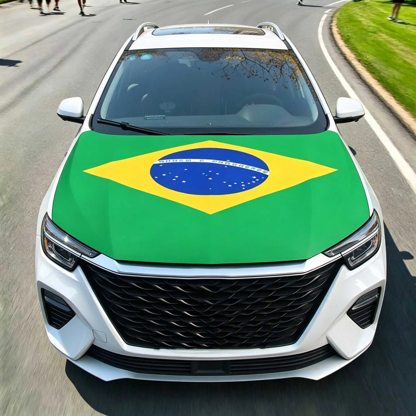 3.8x5.3fts National Brazil Flag Banner Car Hood