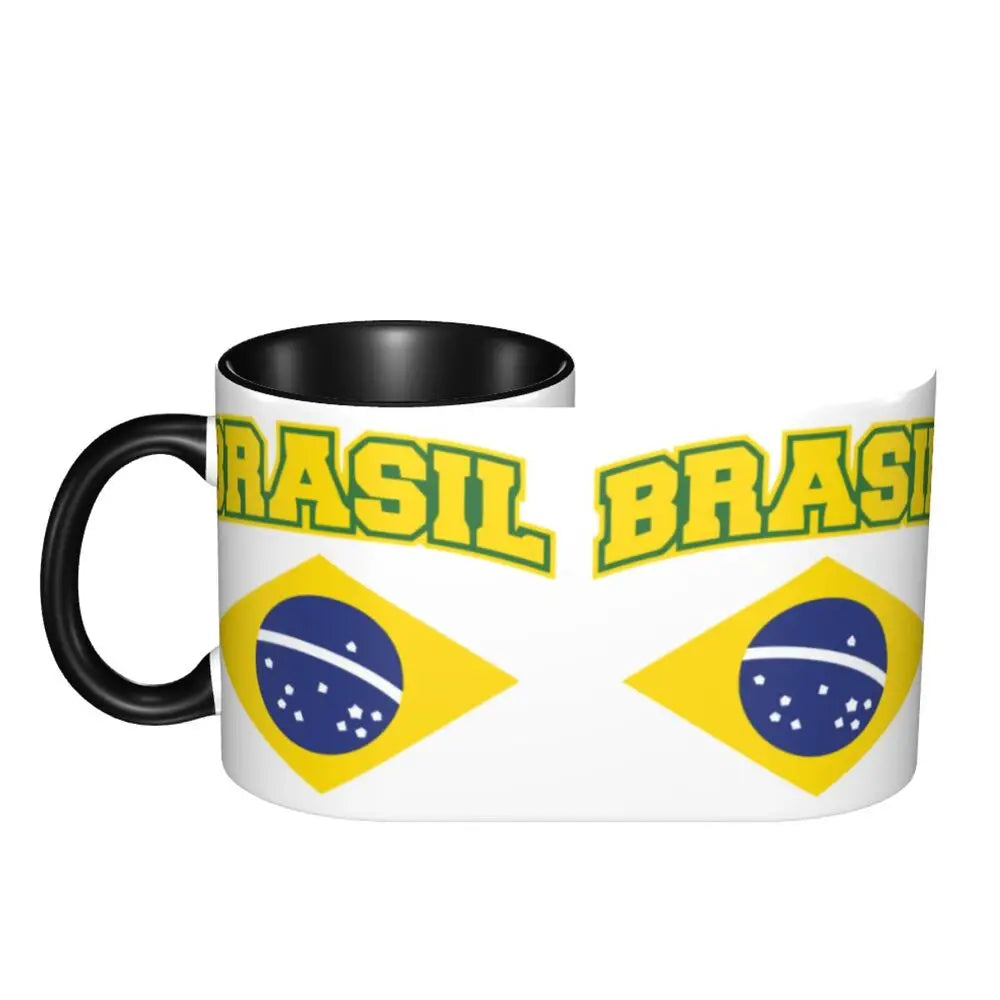 Customized Brazil Flag Brazilian Flag Coffee Mugs DIY Ceramic Tea Milk Cup