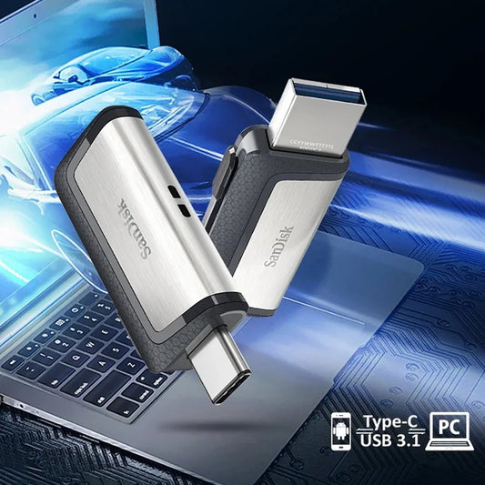 SanDisk SDDDC2 OTG USB 3.1 Type-C Flash Drive 256GB 128GB 64GB Ultra Dual Drive 150MB/s USB Type-C for USB Type-C and Type-A