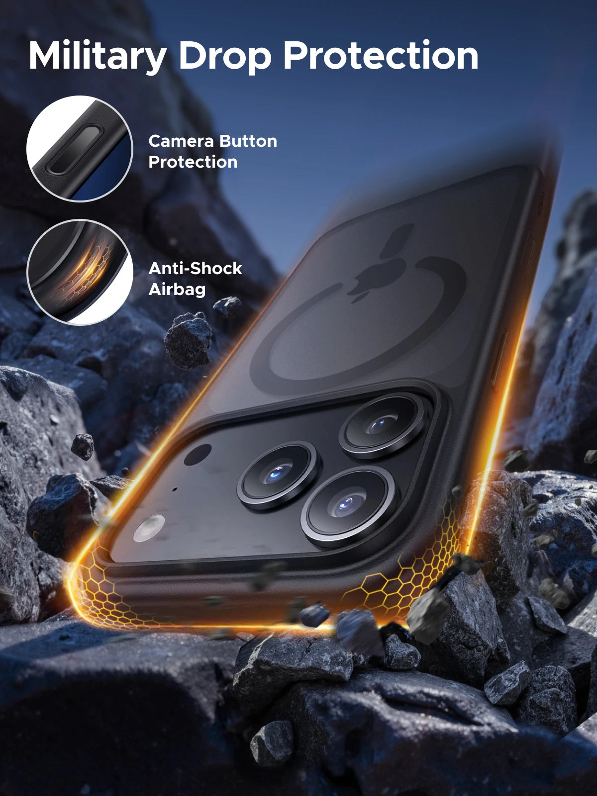 UGREEN Black Magnetic Case for iPhone 17 16 Pro Max Case Shockproof Cover for iPhone 17 Pro Max Plus 17pro Macsafe TPU Cases