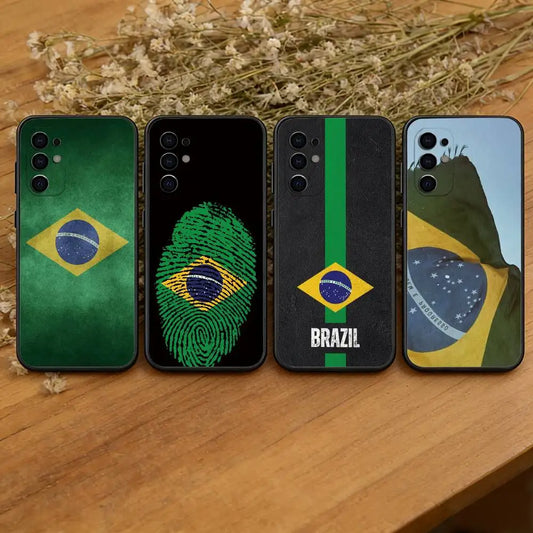 Brazil Brazilian Flag Phone Case For Samsung S25,S24,S21,S22,S23,S30,Ultra,S20,Plus,Fe,Lite,Note,10,Black Cover