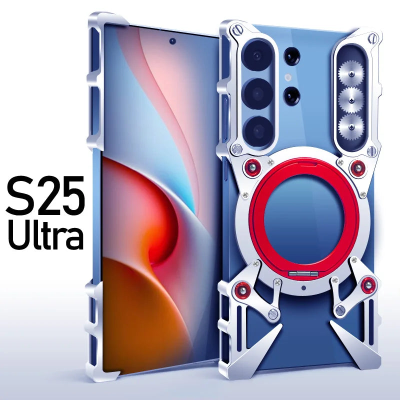 Aluminum Metal Frameless Bumper Rimless StandCaseFor Samsung S25 Edge S23 S22 S21 Ultra S24 FE S20 + M56 M35 M15 M55 M55s M36