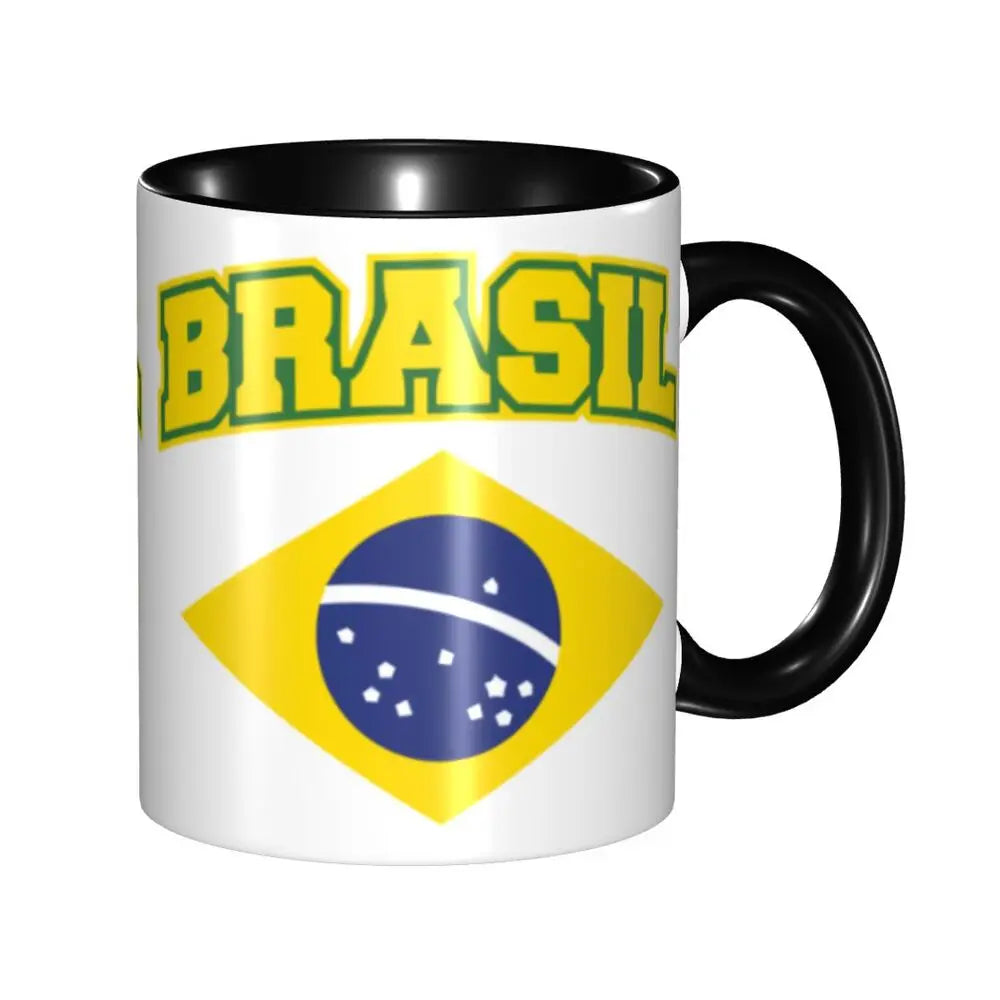 Customized Brazil Flag Brazilian Flag Coffee Mugs DIY Ceramic Tea Milk Cup