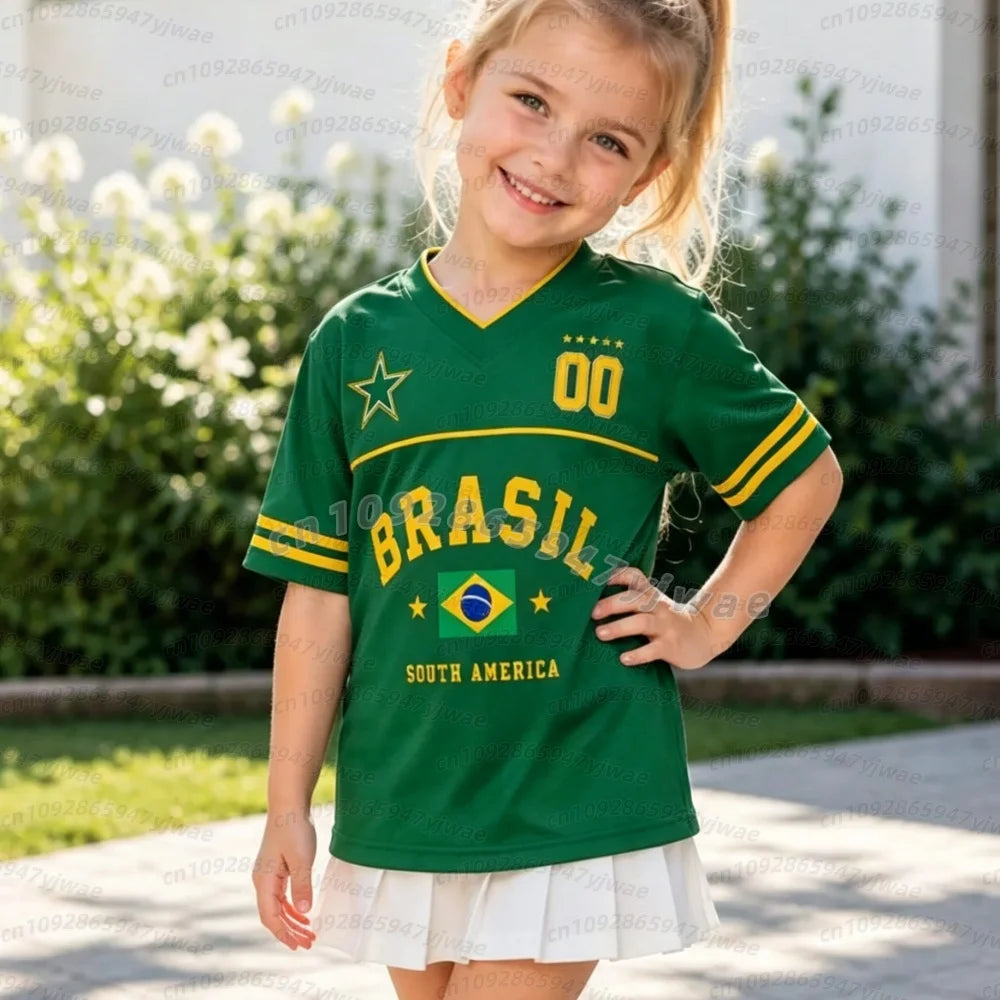 2026 Kids Brazil Football t-shirt