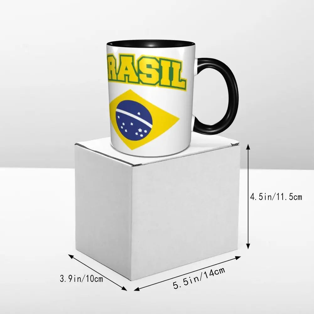 Customized Brazil Flag Brazilian Flag Coffee Mugs DIY Ceramic Tea Milk Cup