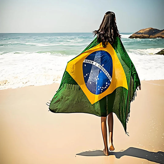 Brazil Flag 90x150cm Polyester UV-Resistant Green-Yellow Design for Copa America And Tourist Souvenirs