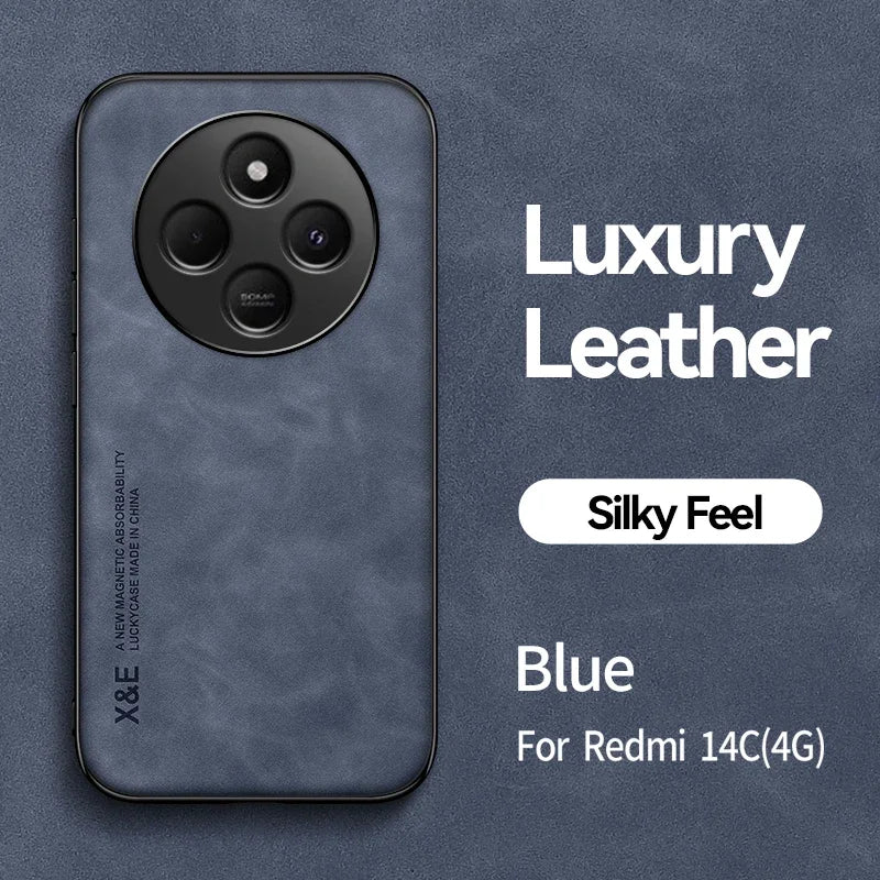 Retro Magnetic Suede Leather Case For Xiaomi Poco C75 PocoC75 Shockproof Matte Silicone Soft Case Cover