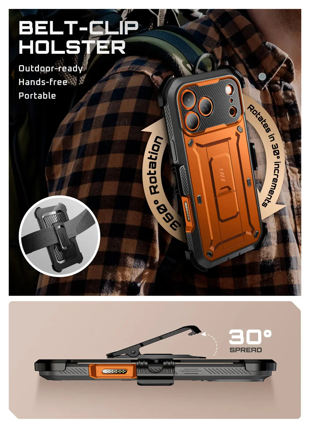 SUPCASE For iPhone 17 Pro Case 6.3" (2025) UB Pro Full-Body Heavy Duty Rugged Phone Case with Built-in Screen Protector