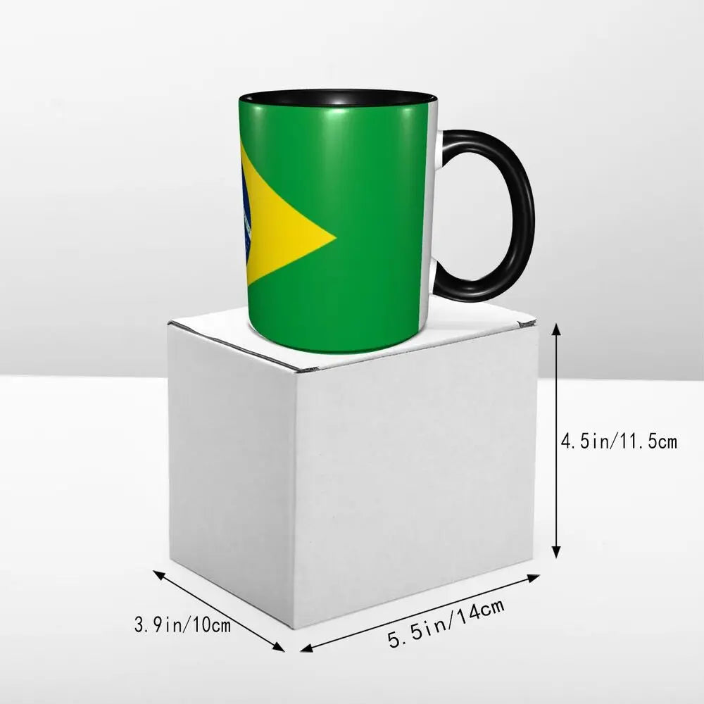 Customized Brazil Flag Brazilian Flag Coffee Mugs DIY Ceramic Tea Milk Cup