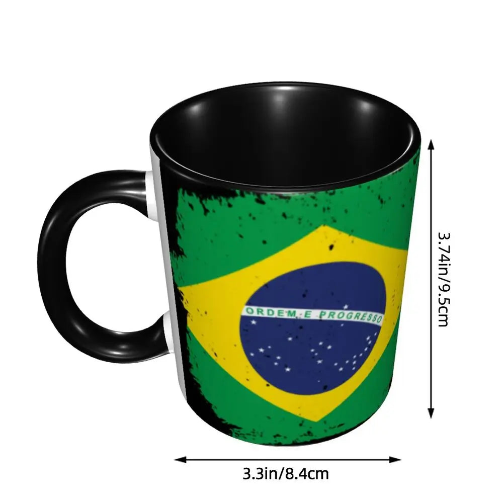 Customized Brazil Flag Brazilian Flag Coffee Mugs DIY Ceramic Tea Milk Cup