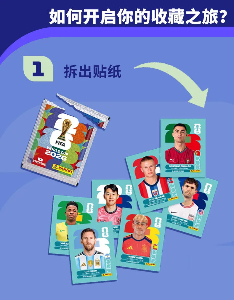 2026 Genuine Panini Official FIFA World Cup Soccer Card Sticker Pack & Album Limited Edition Collection Soccer Memorabilia Set