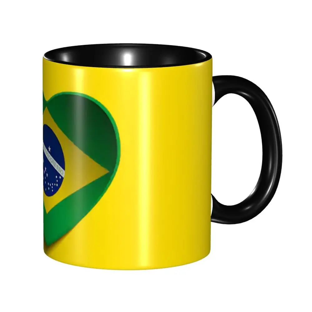 Customized Brazil Flag Brazilian Flag Coffee Mugs DIY Ceramic Tea Milk Cup