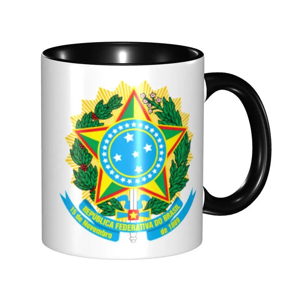 Customized Brazil Flag Brazilian Flag Coffee Mugs DIY Ceramic Tea Milk Cup