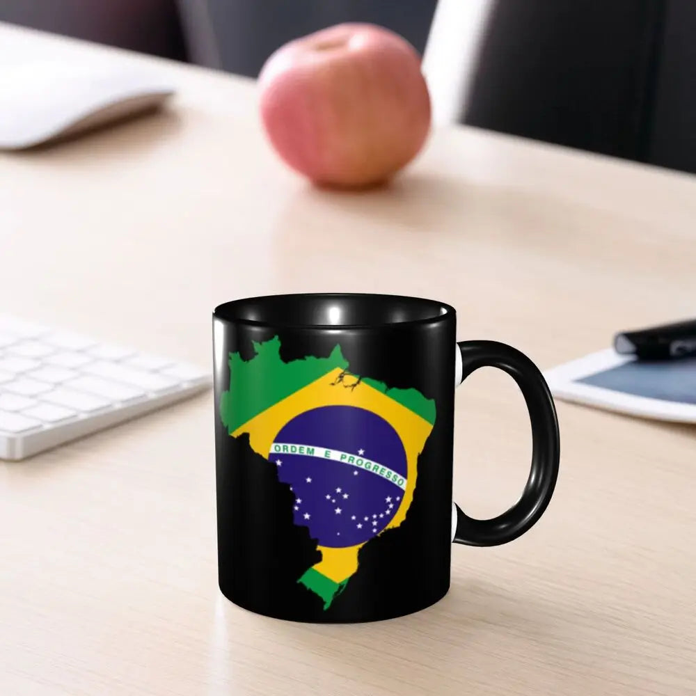 Customized Brazil Flag Brazilian Flag Coffee Mugs DIY Ceramic Tea Milk Cup