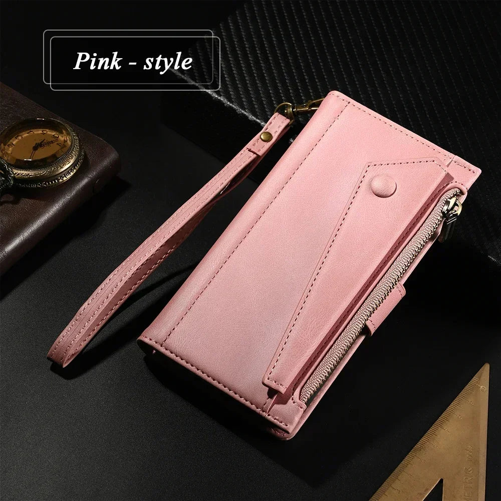 M55 M54 M35 M23 M13 5G 4G Zipper Leather Case Crossbody RFID for Samsung Galaxy M36 M16 M32 M31 M34 M06 M15 35 M 55 54 Book Etui
