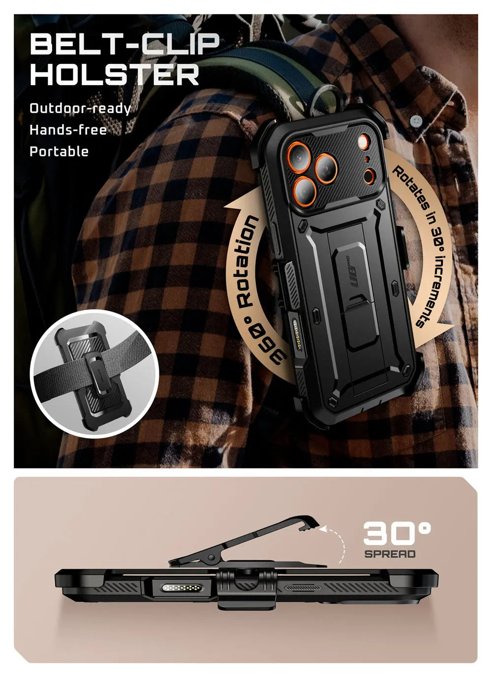 SUPCASE For iPhone 17 Pro Case 6.3" (2025) UB Pro Full-Body Heavy Duty Rugged Phone Case with Built-in Screen Protector