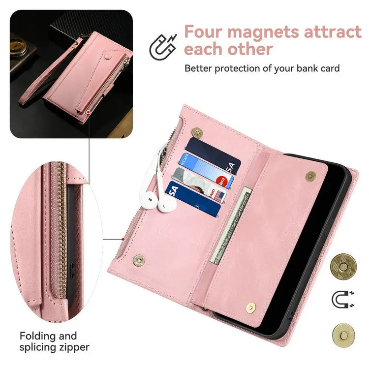 M55 M54 M35 M23 M13 5G 4G Zipper Leather Case Crossbody RFID for Samsung Galaxy M36 M16 M32 M31 M34 M06 M15 35 M 55 54 Book Etui