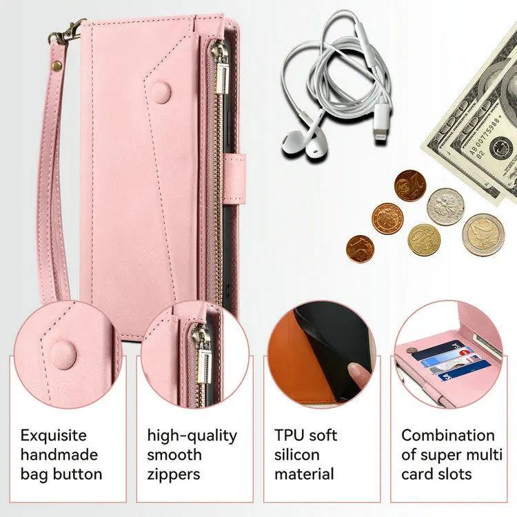 M55 M54 M35 M23 M13 5G 4G Zipper Leather Case Crossbody RFID for Samsung Galaxy M36 M16 M32 M31 M34 M06 M15 35 M 55 54 Book Etui