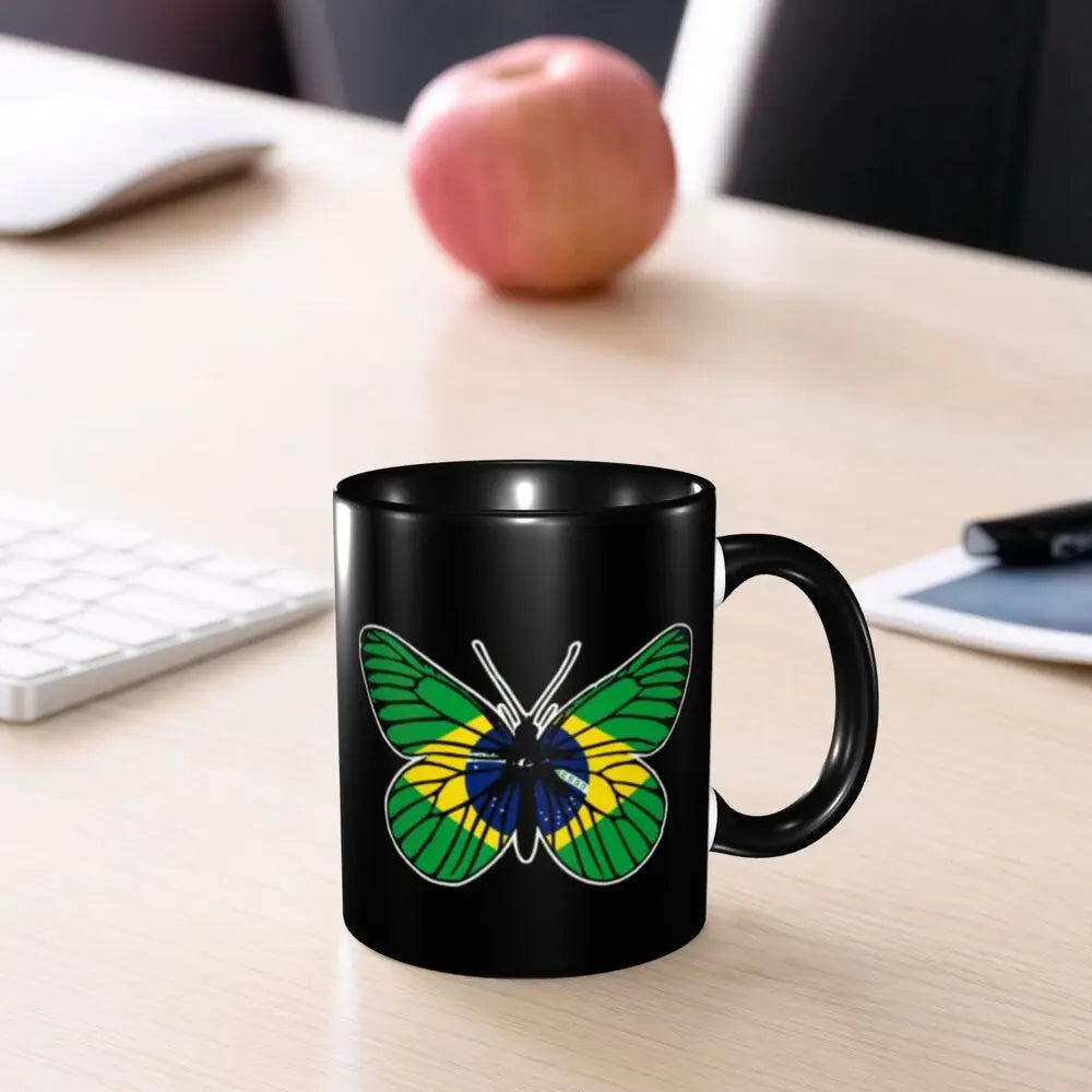 Customized Brazil Flag Brazilian Flag Coffee Mugs DIY Ceramic Tea Milk Cup