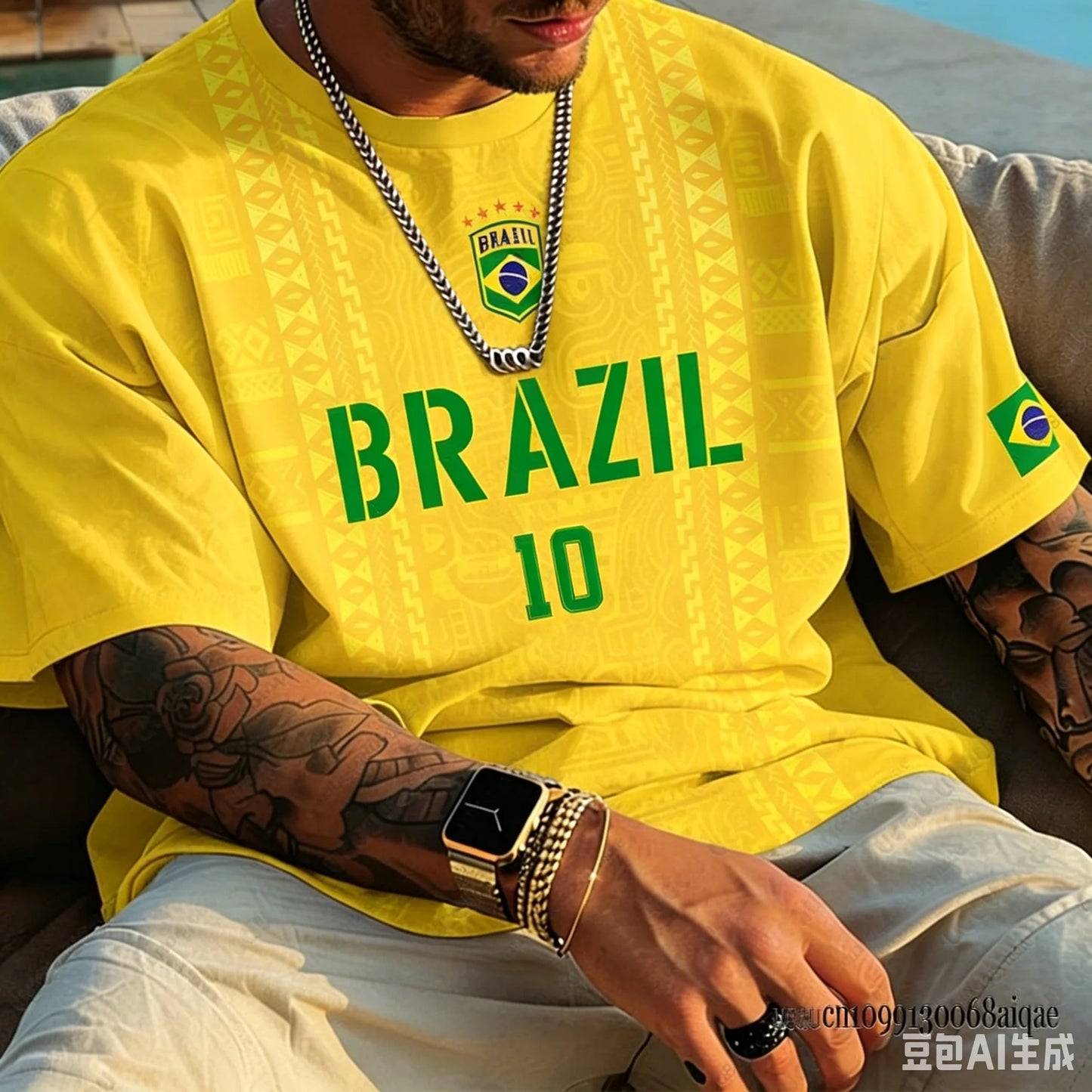 New Classic Brazil 10 Soccer Jersey Men Yellow Green Design Quick Drying Fabric Sportswear for Football Enthusiasts