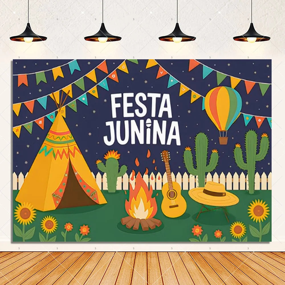 Brazil June Festival Theme Party Decoration Background Banner