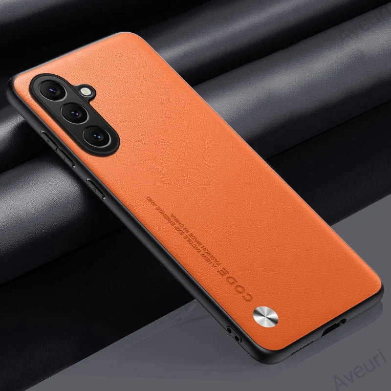 Luxury PU Leather Case For Samsung Galaxy C55 F55 M55 5G Back Cover Matte Shockproof Silicone Full Protection Phone Case Coque