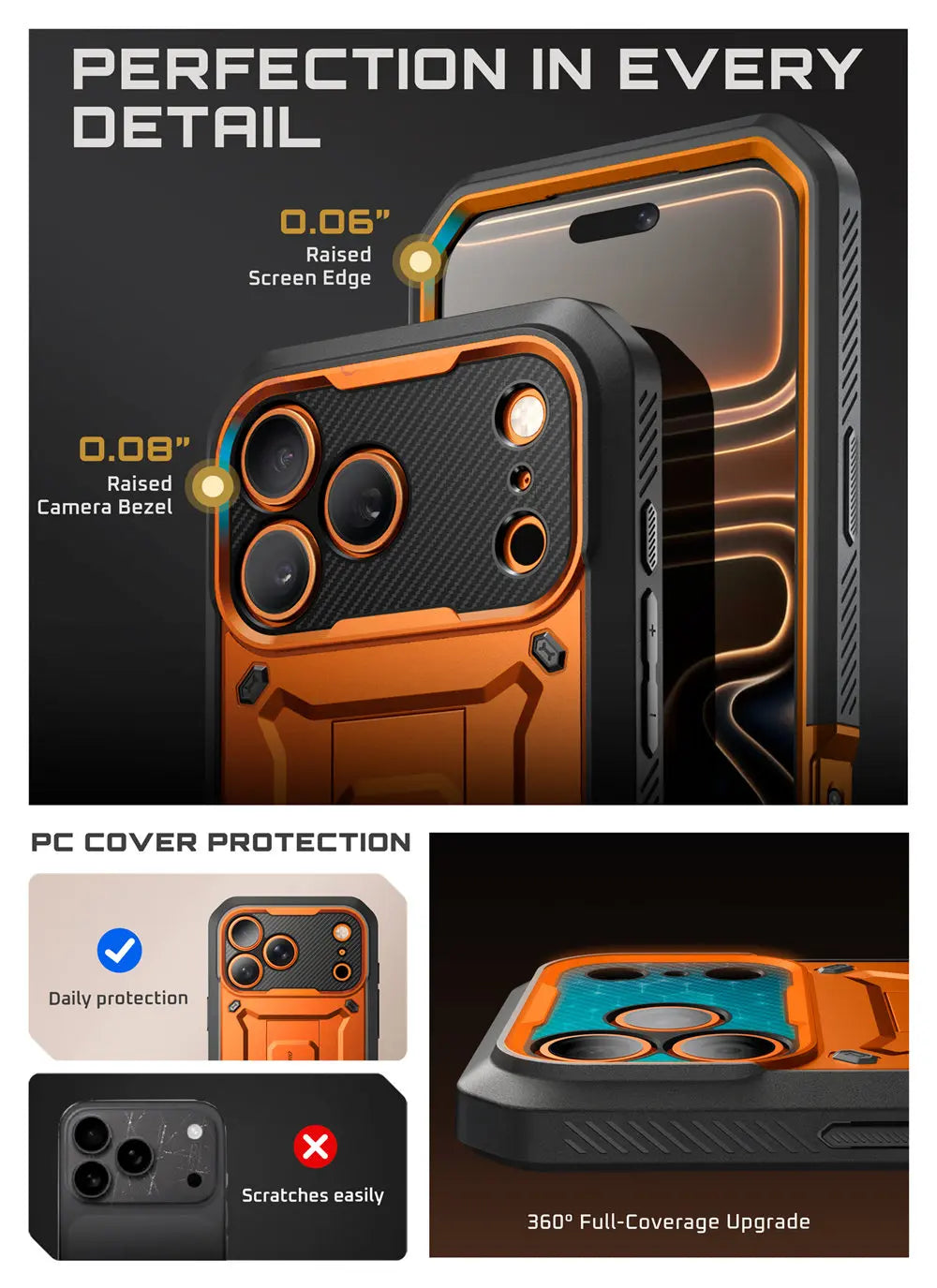 SUPCASE For iPhone 17 Pro Case 6.3" (2025) UB Pro Full-Body Heavy Duty Rugged Phone Case with Built-in Screen Protector