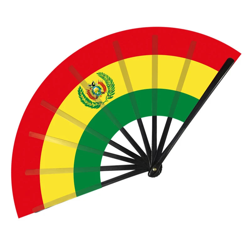 22cm Folding Hand Fan South America 8 Country Flags