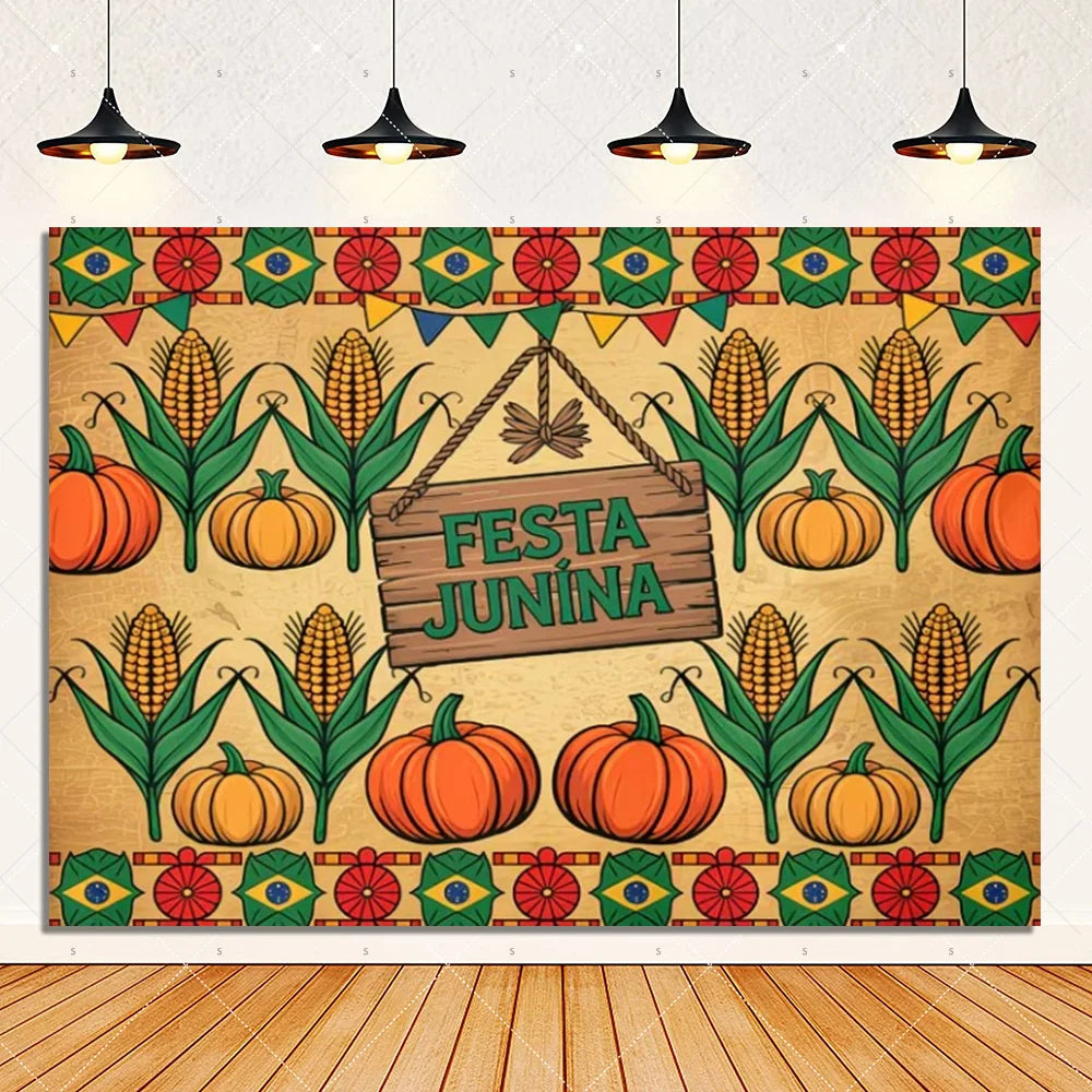 Brazil June Festival Theme Party Decoration Background Banner