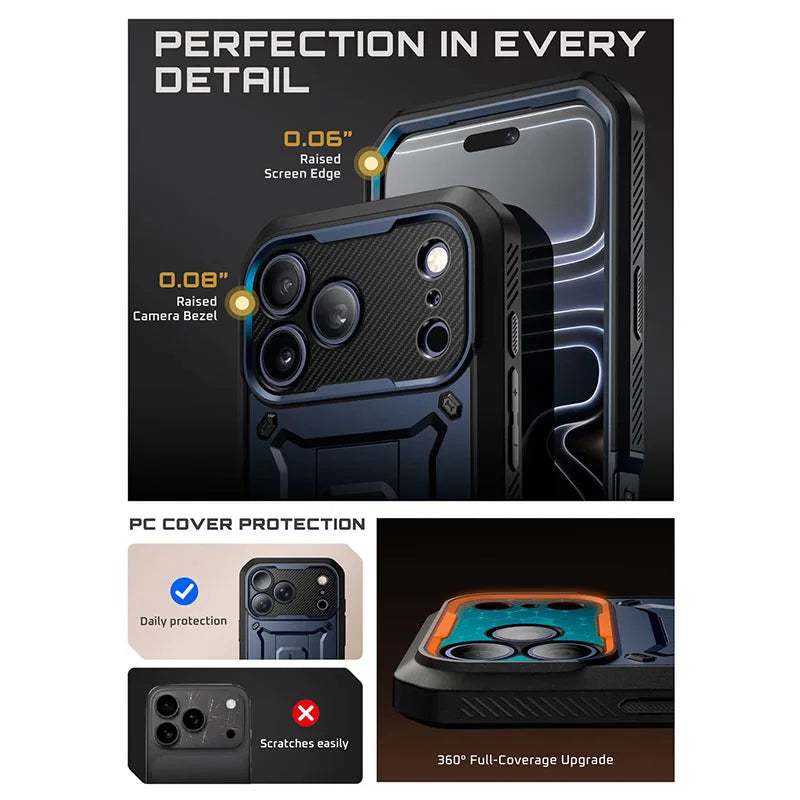 SUPCASE For iPhone 17 Pro Case 6.3" (2025) UB Pro Full-Body Heavy Duty Rugged Phone Case with Built-in Screen Protector