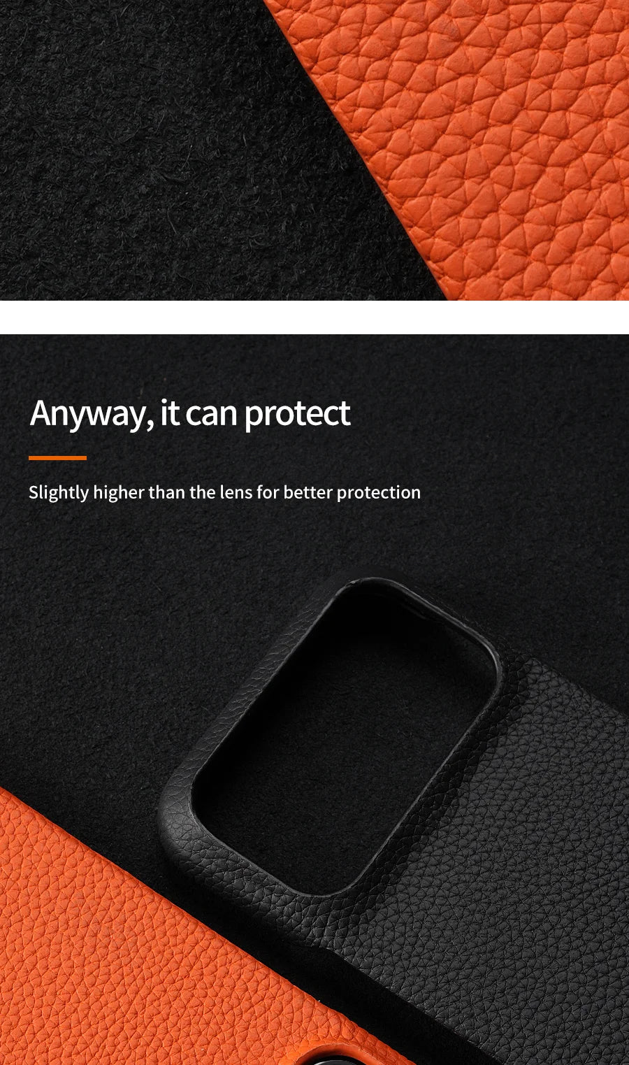 Phone Case for iPhone 17 Air 15 16 Pro Max 17Pro Lychee Natural Cowhide Leather Magnetic Magsafe Protector Luxury Phone Back Cover