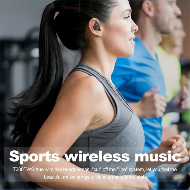 JBL T280 TWS Earbuds: IPX5 Waterproof | One-Touch Call | Rich Bass | Bluetooth 5.0, Wireless Sport Headphones for Running/Gym
