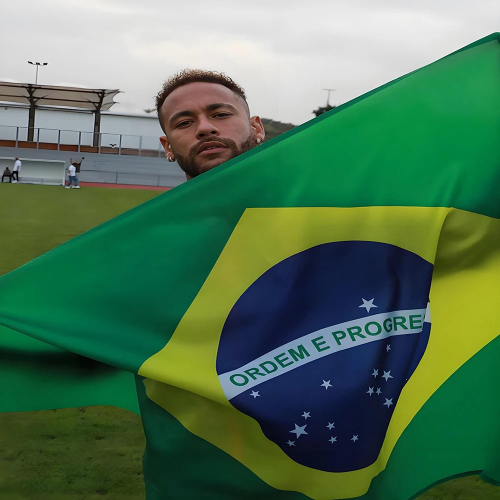 Brazil Flag 90x150cm Polyester UV-Resistant Green-Yellow Design for Copa America And Tourist Souvenirs