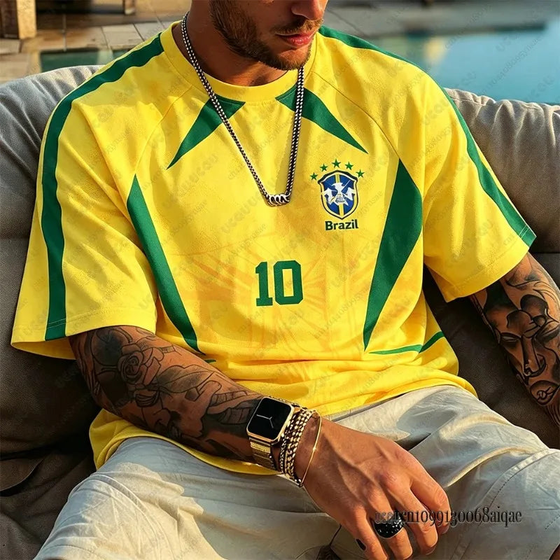 Summer New Brazil Football Jerseys For Men 2026 World Football Match Sports Tshirts Tees Fans Gifts Man Clothing 6XL