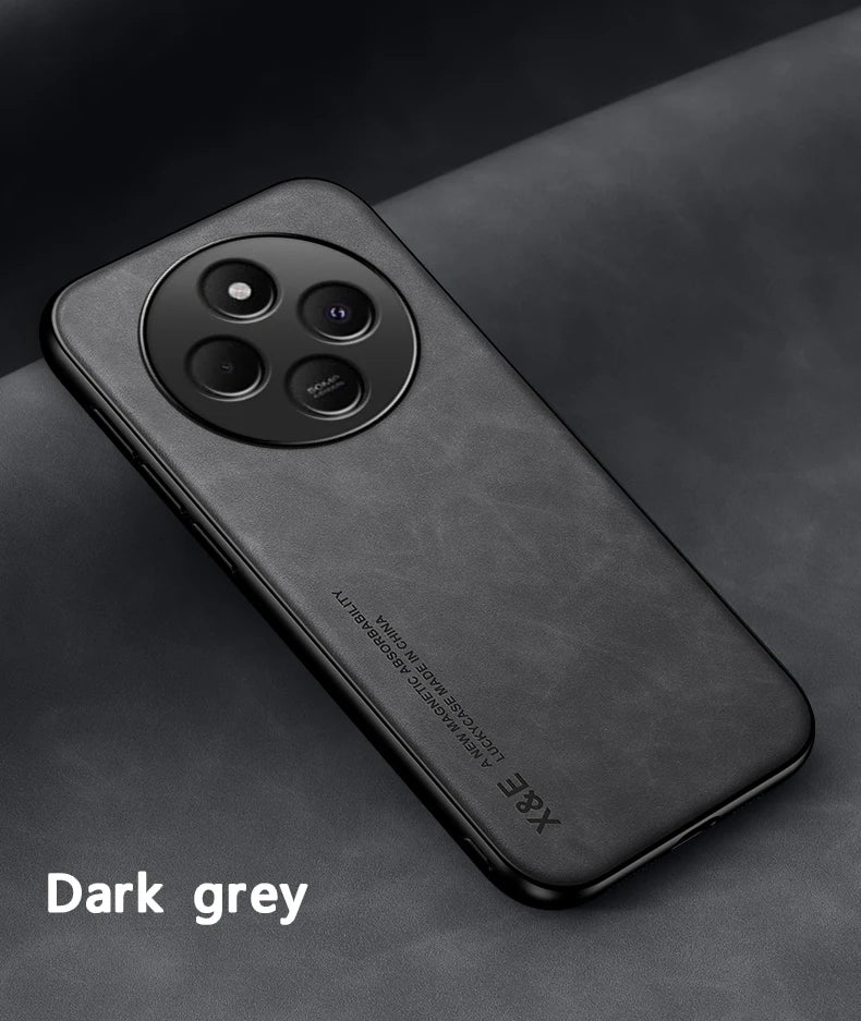 Retro Magnetic Suede Leather Case For Xiaomi Poco C75 PocoC75 Shockproof Matte Silicone Soft Case Cover