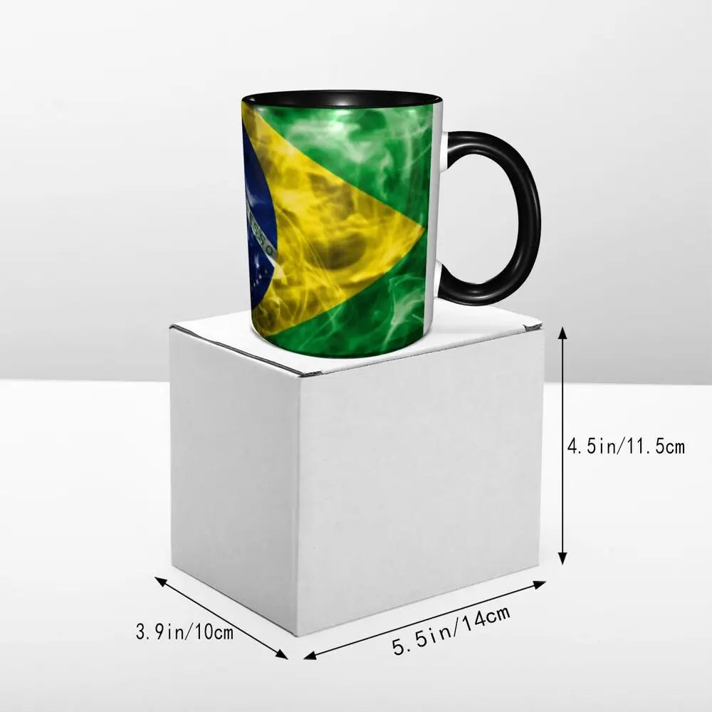 Customized Brazil Flag Brazilian Flag Coffee Mugs DIY Ceramic Tea Milk Cup