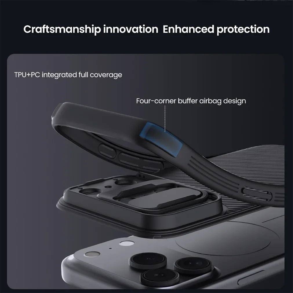 Phone Case NILLKIN For iPhone 17 Pro 17 Pro Max Matte MagSafe Case CamShield Pro Magnetic Charging Slider Camera Cover