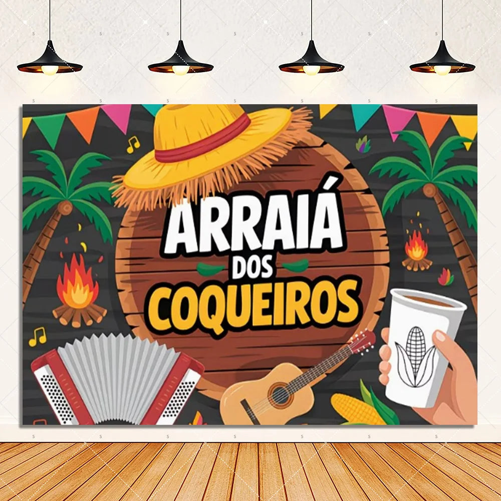 Brazil June Festival Theme Party Decoration Background Banner