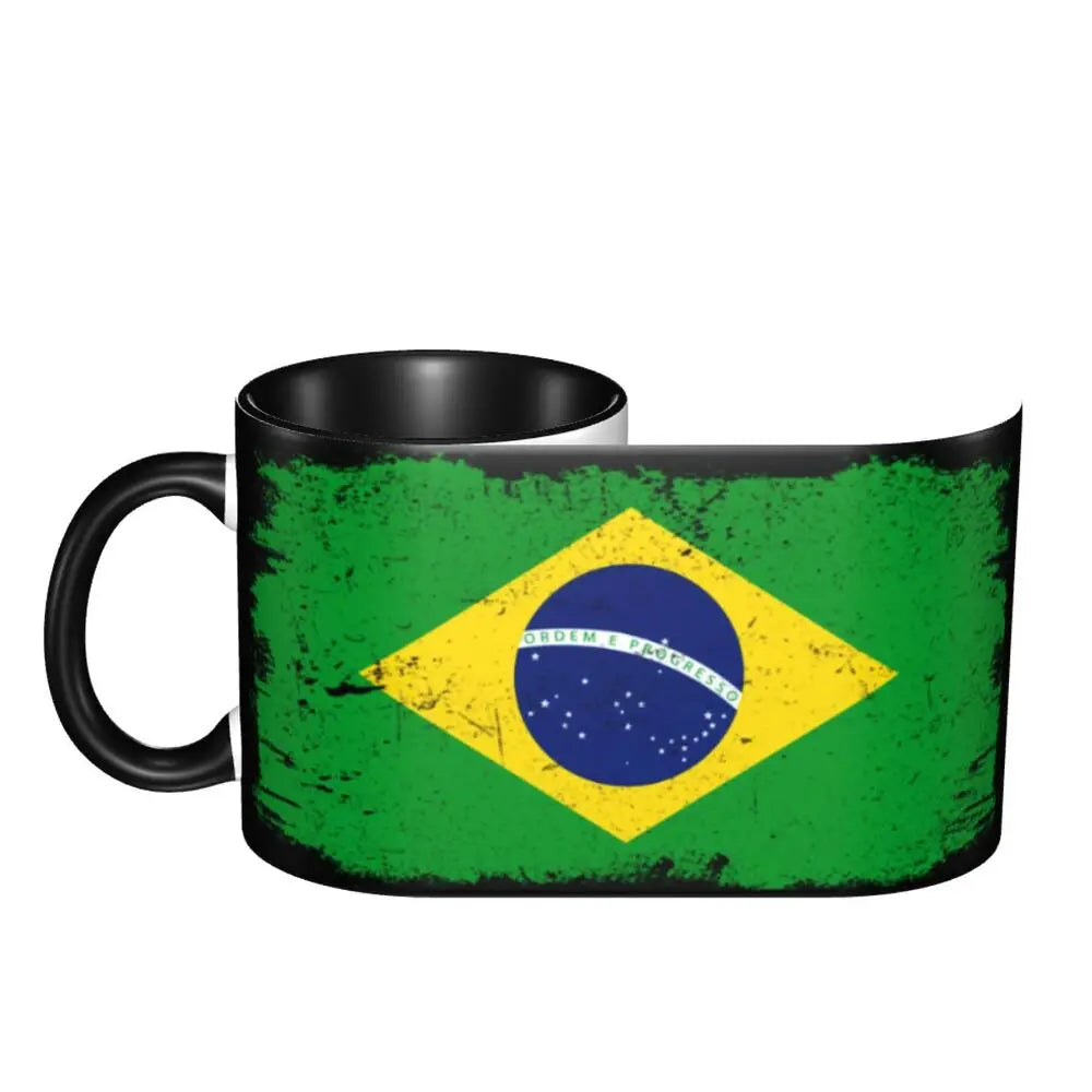Customized Brazil Flag Brazilian Flag Coffee Mugs DIY Ceramic Tea Milk Cup