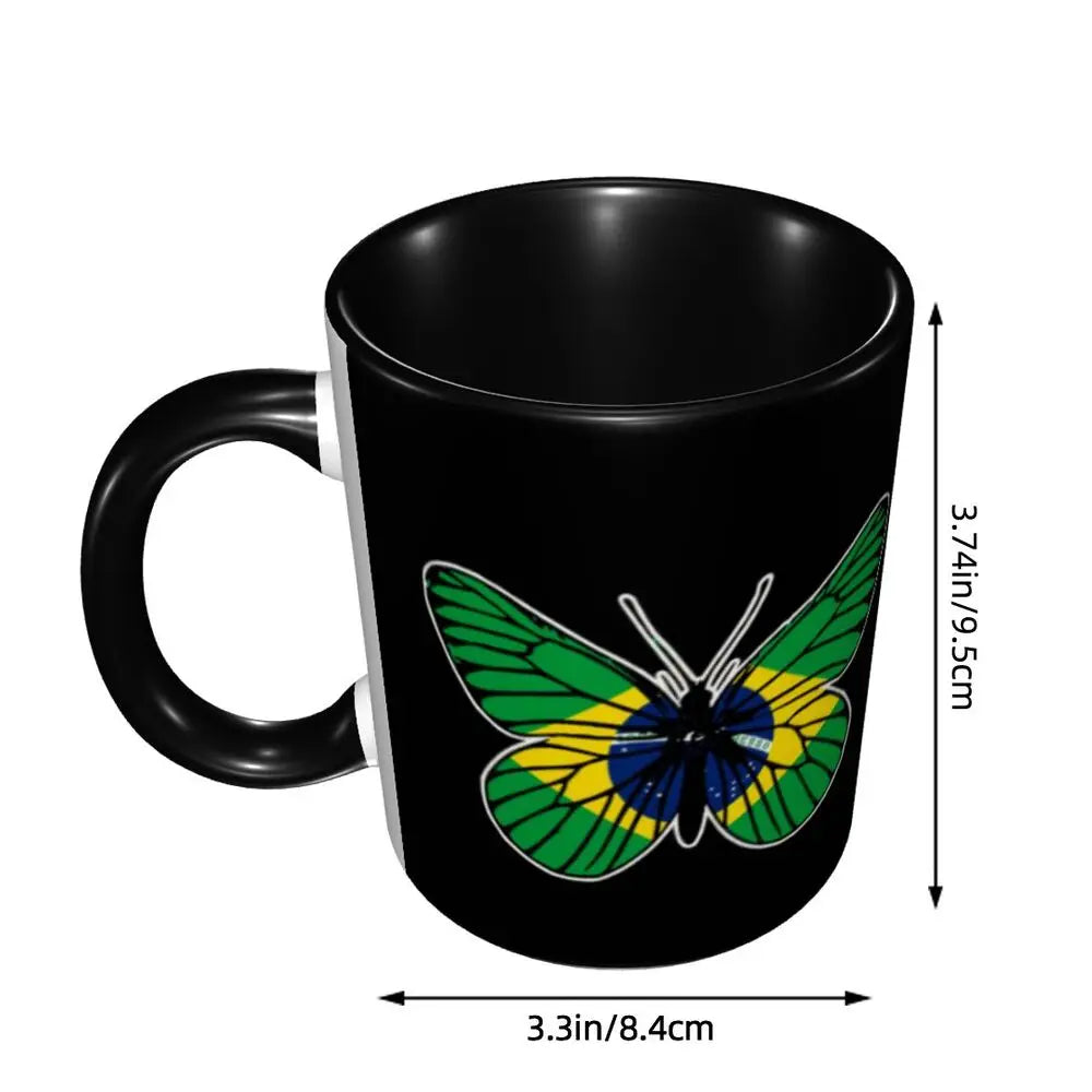 Customized Brazil Flag Brazilian Flag Coffee Mugs DIY Ceramic Tea Milk Cup