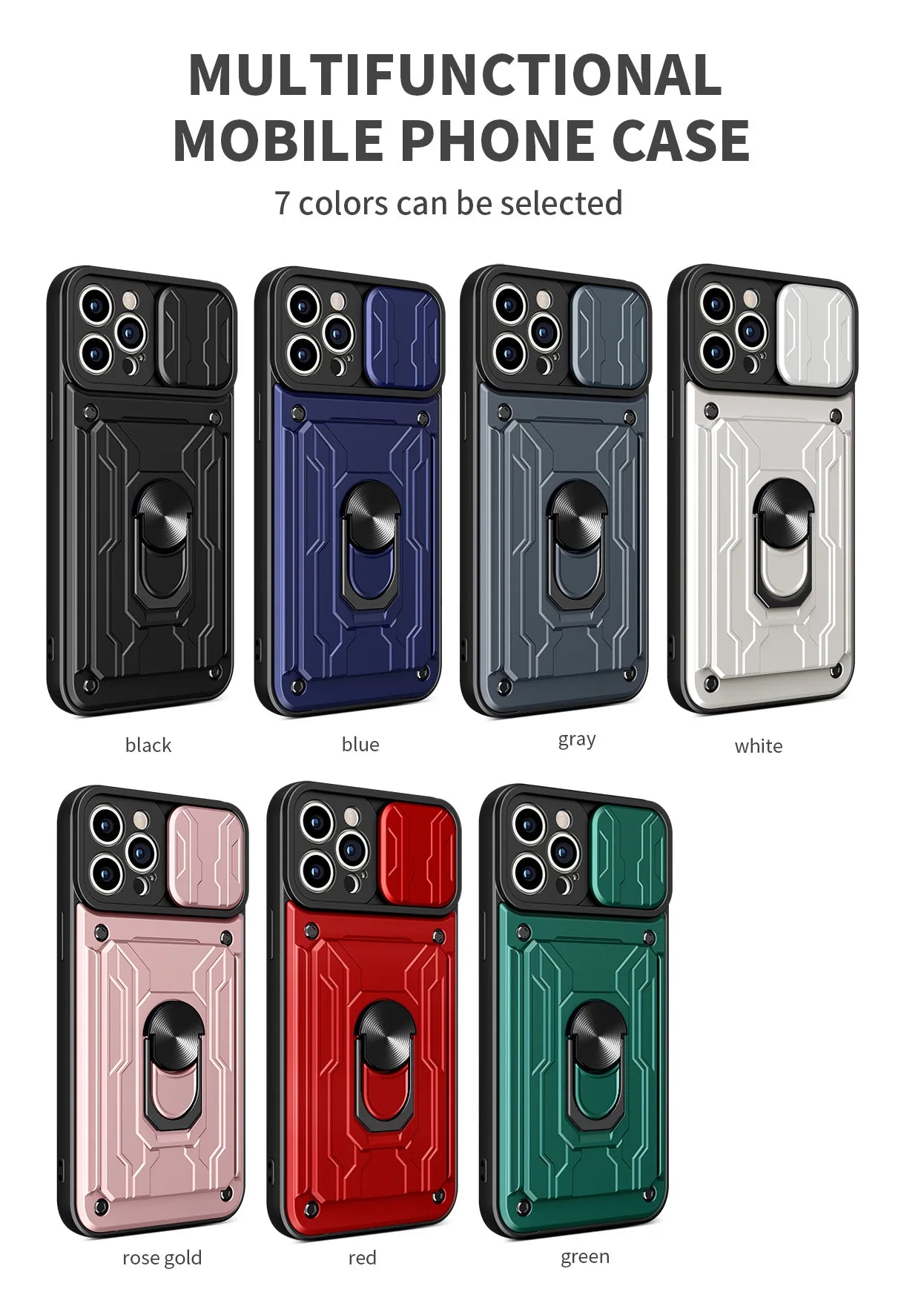 Luxury Shockproof Case For iPhone 17 16 15 14 13 Pro Max 12 11 XR X 8 7 Plus SE2/SE3 Rotation Metal Ring Stand And Card Slot