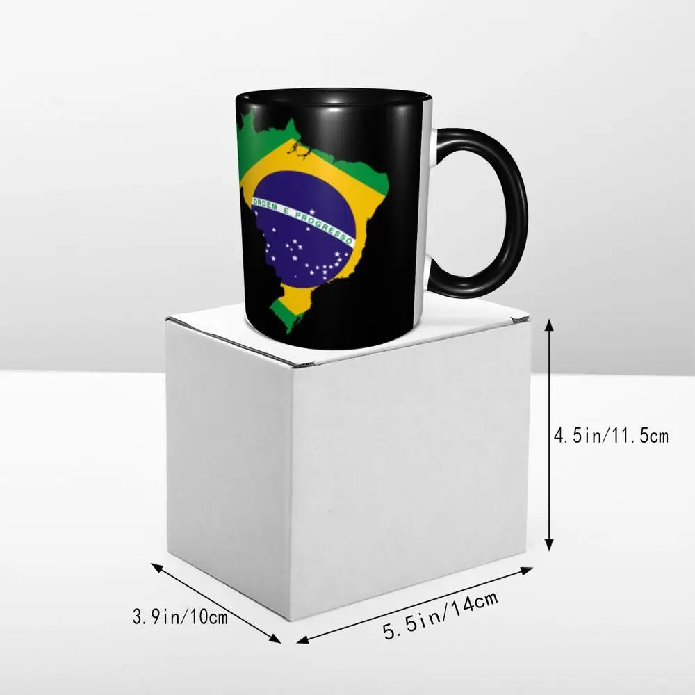 Customized Brazil Flag Brazilian Flag Coffee Mugs DIY Ceramic Tea Milk Cup