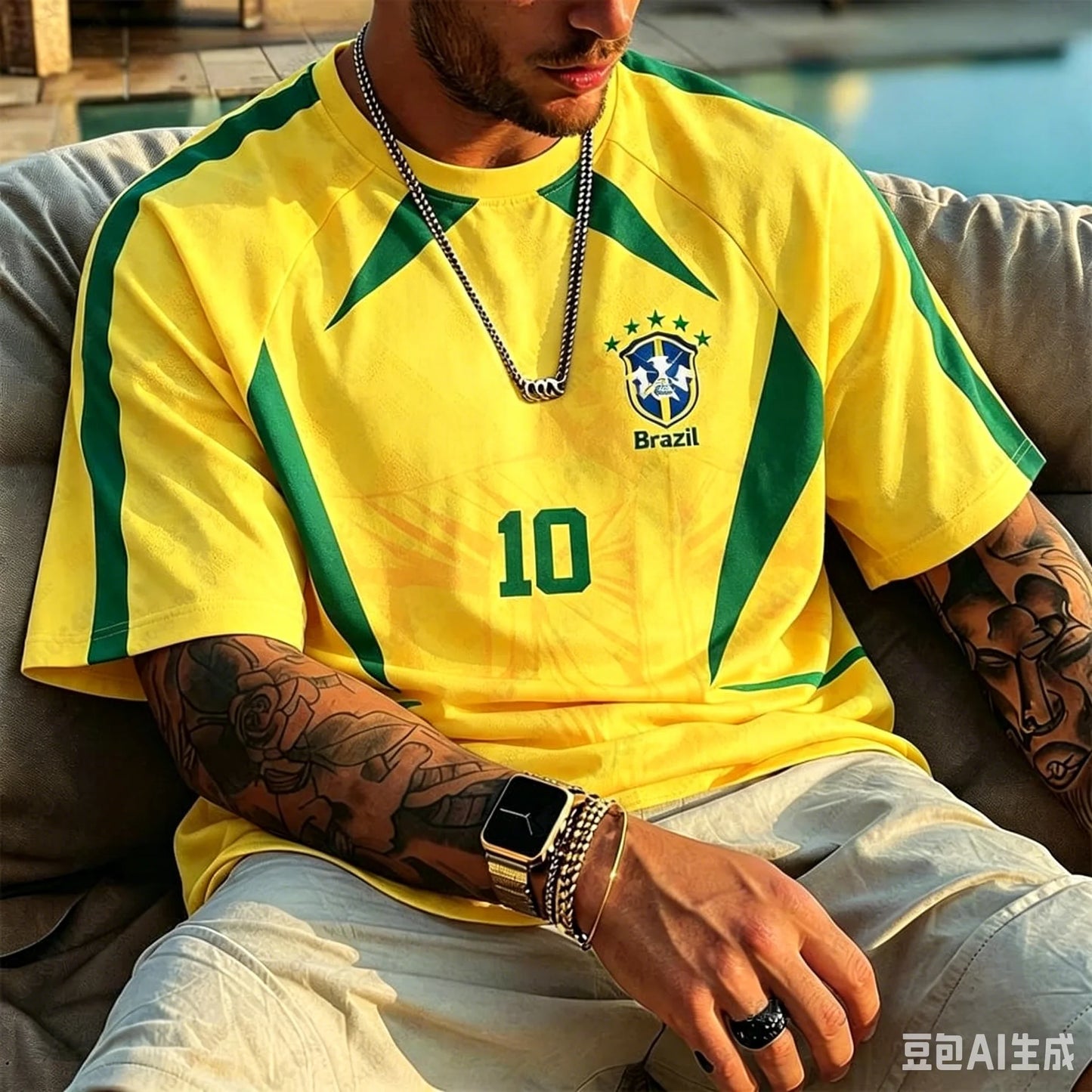 New Classic Brazil 10 Soccer Jersey Men Yellow Green Design Quick Drying Fabric Sportswear for Football Enthusiasts
