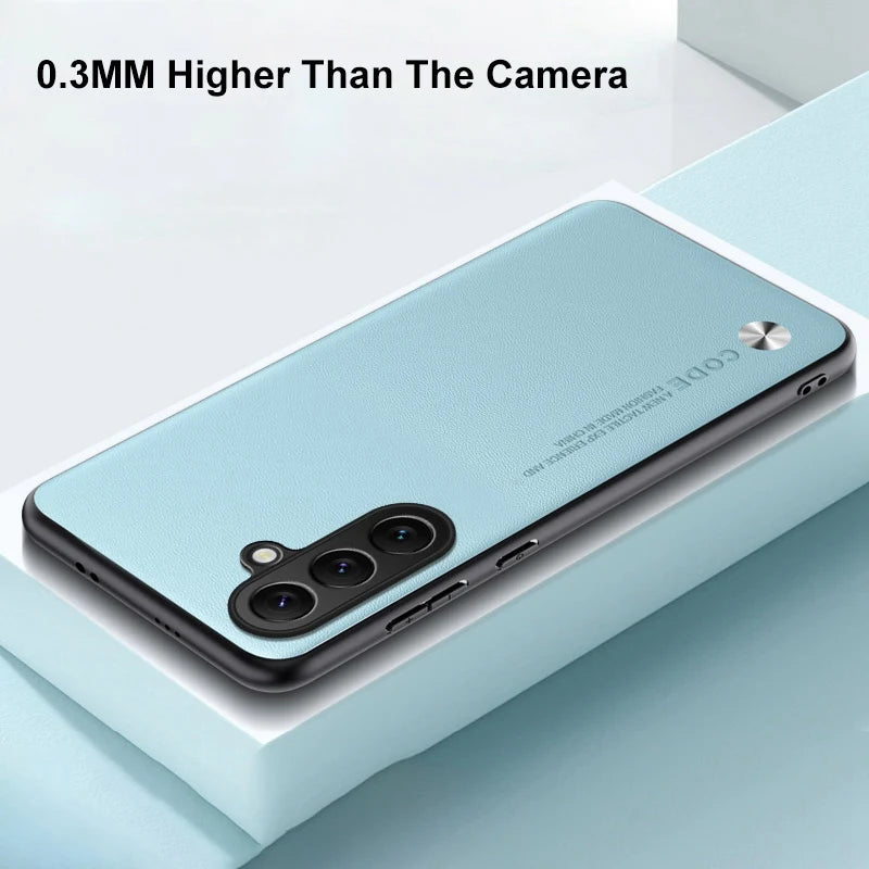 Luxury PU Leather Case For Samsung Galaxy C55 F55 M55 5G Back Cover Matte Shockproof Silicone Full Protection Phone Case Coque