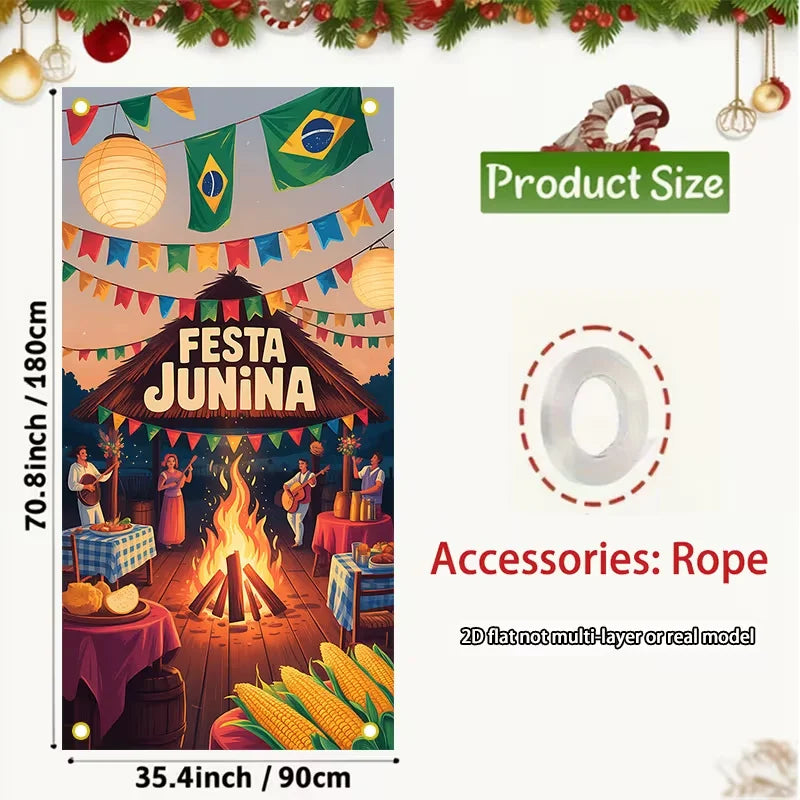 1pc Brazil June Festival Party Decoration Background Banner