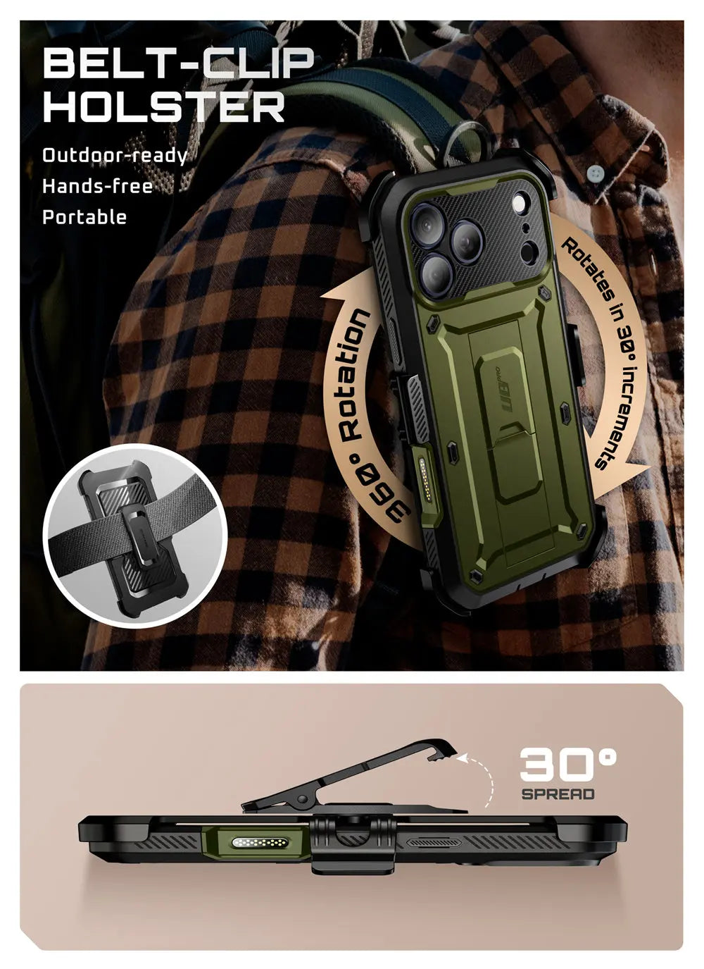 SUPCASE For iPhone 17 Pro Case 6.3" (2025) UB Pro Full-Body Heavy Duty Rugged Phone Case with Built-in Screen Protector