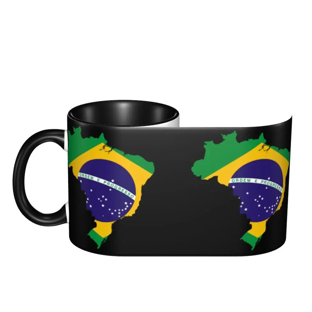 Customized Brazil Flag Brazilian Flag Coffee Mugs DIY Ceramic Tea Milk Cup