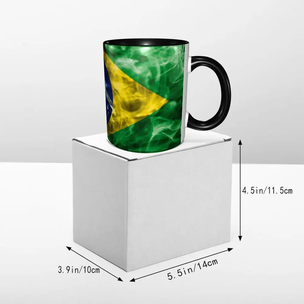 Customized Brazil Flag Brazilian Flag Coffee Mugs DIY Ceramic Tea Milk Cup